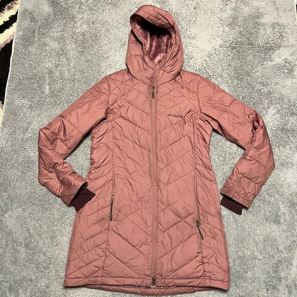 Columbia Coat Womens Medium Hooded Omni Heat Long Puffer Jacket Coat Quilted *** - Picture 1 of 10
